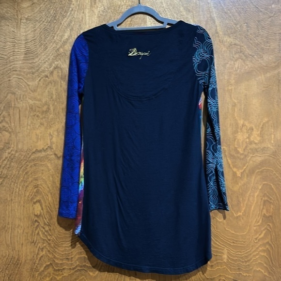 Desigual Mixed Media Tee with Embroidery and Rhinestone Embellishments - EUC - Picture 4 of 6